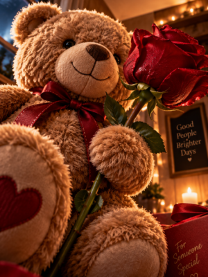 Teddy Bear & Rose