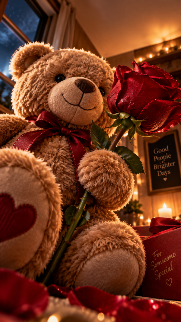 1ad8786d-bb79-4de2-93ab-16e9f133e4a6 Teddy Bear & Rose